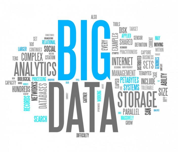 immagine con scritta Big Data e altre parole correlate