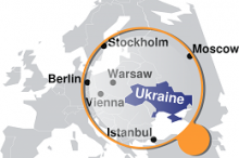 carta geografica con indicata ucraina